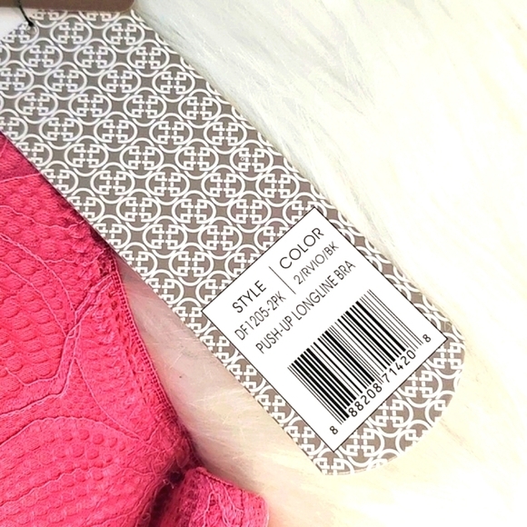 🆕️NWT Daisy Fuentes Dusty Blush Pink Lace Floral Pushup Long Line Bra Size 34B - Picture 8 of 16